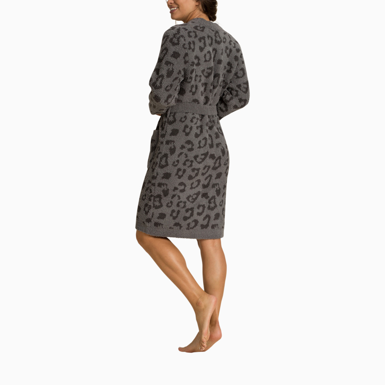 Barefoot Dreams CozyChic Barefoot In The Wild Robe - Graphite/Carbon, L.