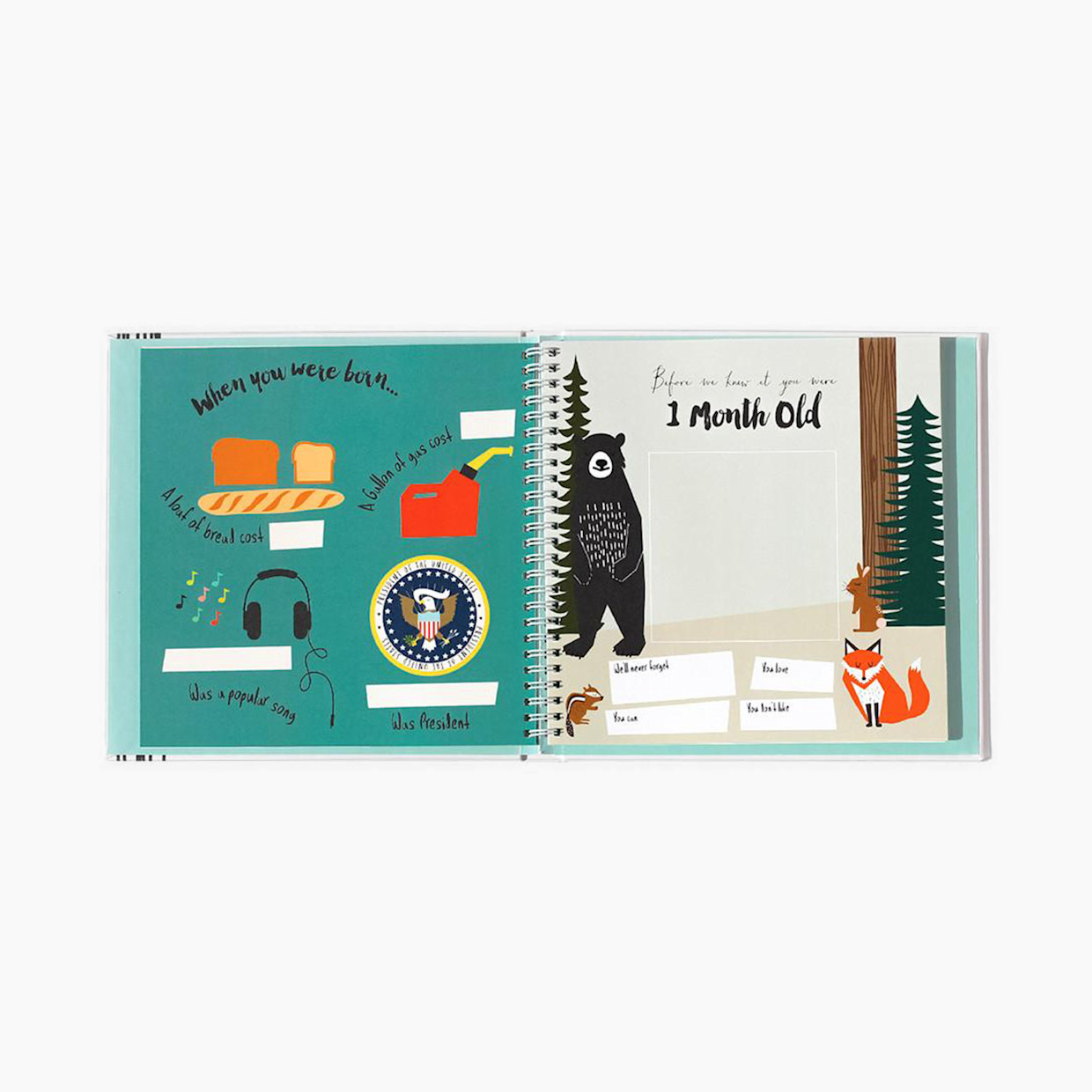 Lucy Darling Baby's First Year Memory Book - Little Animal Lover.