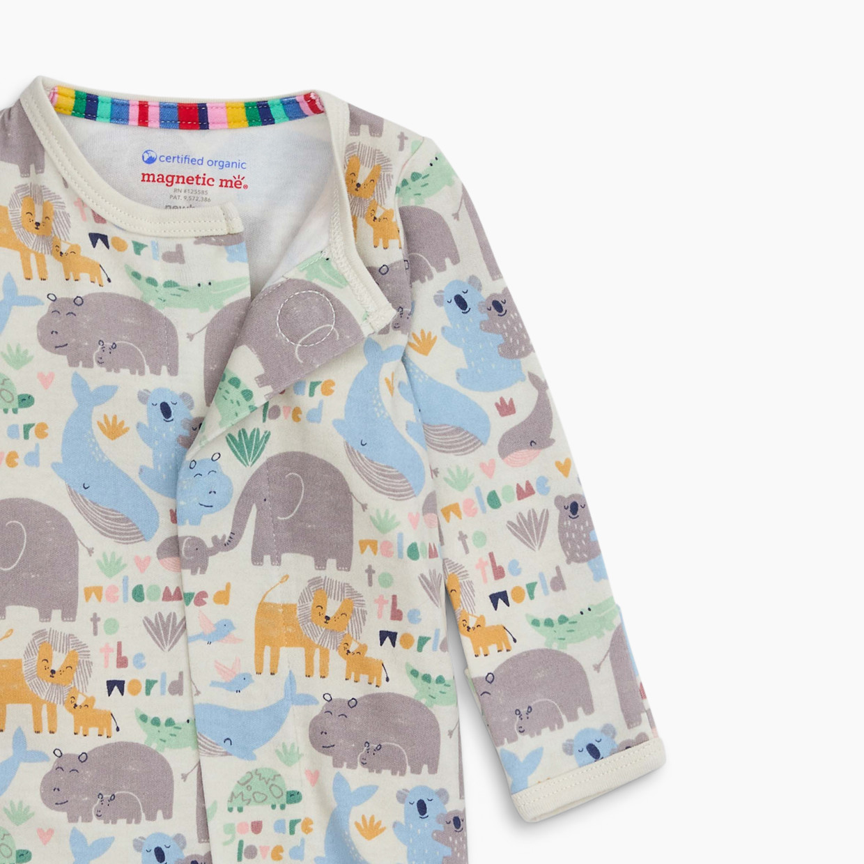 Magnetic Me Organic Cotton Footie - Little Lovin, Newborn.