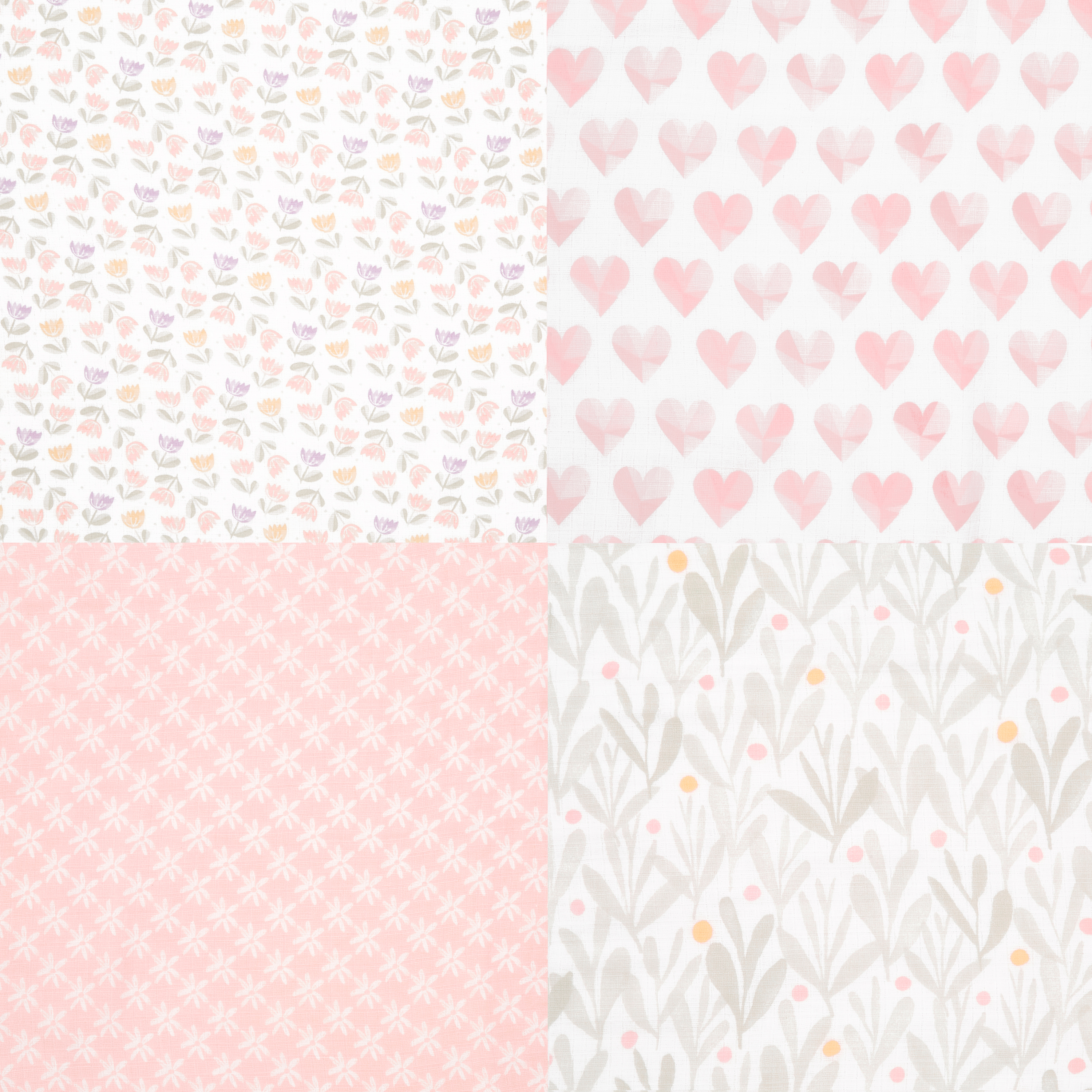 Aden + Anais Essentials Cotton Muslin Swaddles (4 Pack) - Piece Of My Heart.