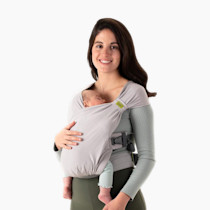 Boba Bliss Baby Carrier Newborn to Toddler (7-35 lbs) - Light & Breathable Toddler Carrier - Certified Hip-Healthy, Adjustable Straps for All Parents, Hybrid, Soft & Stretchy 0-18 Months (Grey)