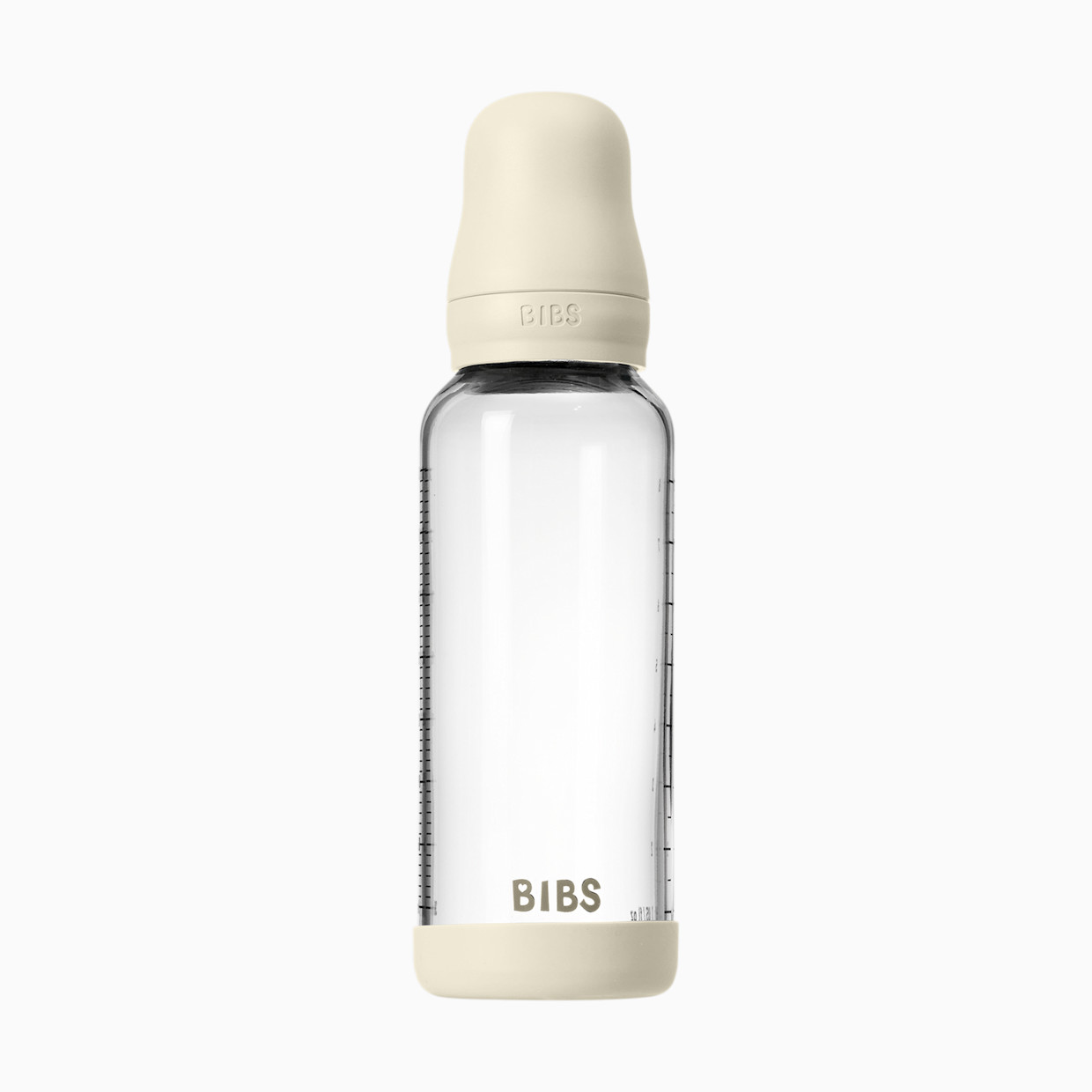 BIBS Baby Glass Bottle with Natural Rubber Nipple - Ivory, 8oz.