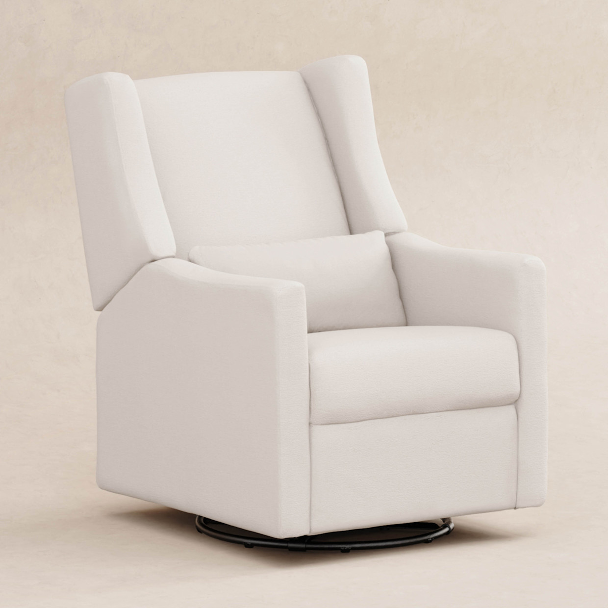 babyletto Kiwi Manual Recliner and Swivel Glider - Performance Cream Eco-Weave.