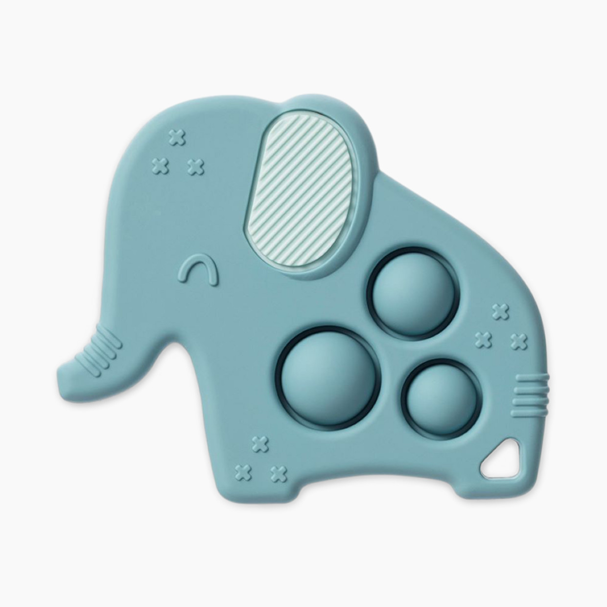 Itzy Ritzy Silicone Teether with Sensory Popper - Elephant.