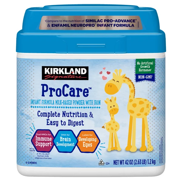 Kirkland Signature ProCare with Dual HMO's, Non-GMO Infant Formula 42 oz, 2-pack.