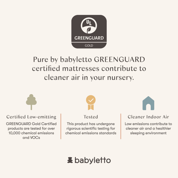 babyletto Pure Core Crib Mattress with Hybrid Waterproof Cover.