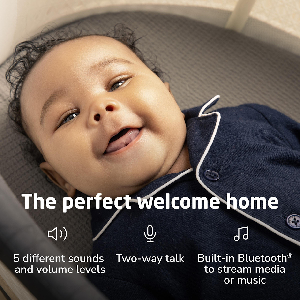 Maxi-Cosi Starling Smart Bassinet - Onyx Heritage.