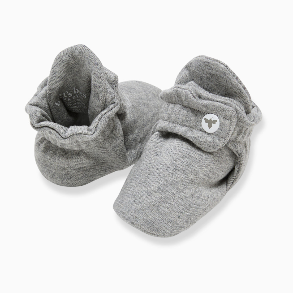 Burt's Bees Baby Organic Cotton Booties - Heather Grey, 0-3 M.