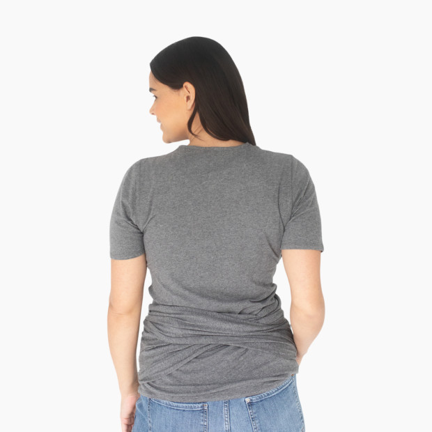 Kindred Bravely Organic Cotton Skin to Skin Wrap Top - Grey Heather, Small.