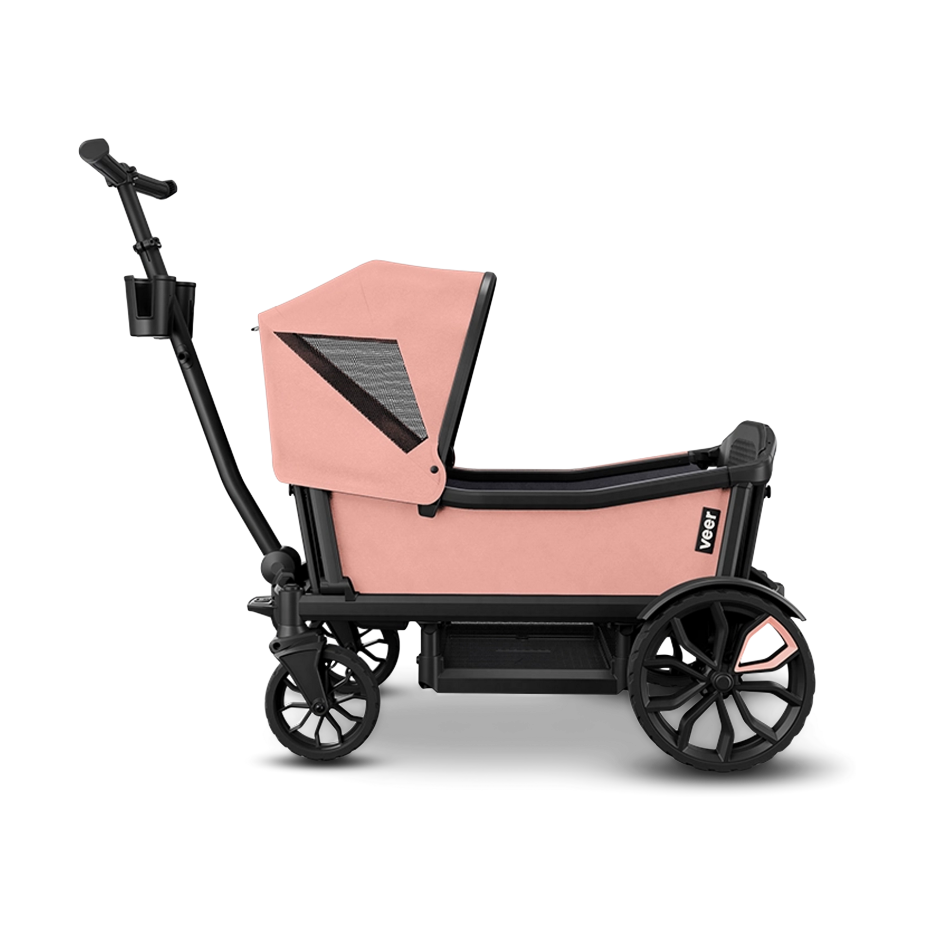 Veer Cruiser Wagon Retractable Canopy - Rose Quartz.