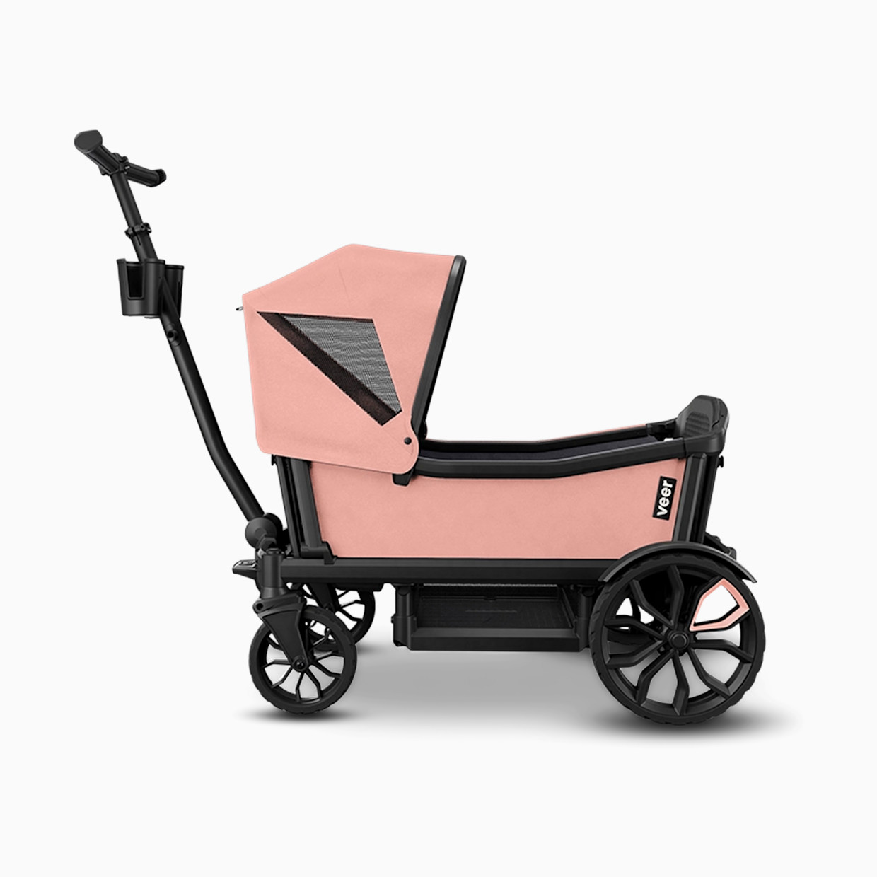 Veer Cruiser Wagon Retractable Canopy - Rose Quartz.