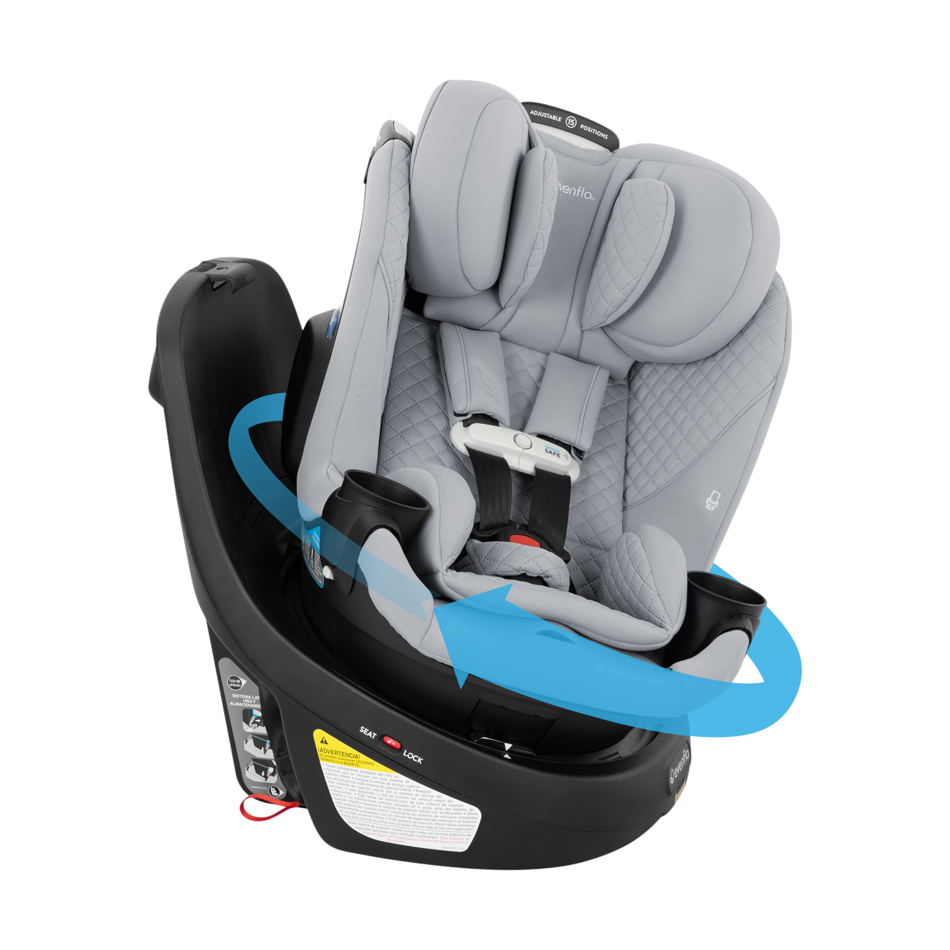 Evenflo Revolve360 Slim 2-in-1 Rotating Car Seat with Green & Gentle Fabric - Evenflo® Official Site – Evenflo® Company, Inc