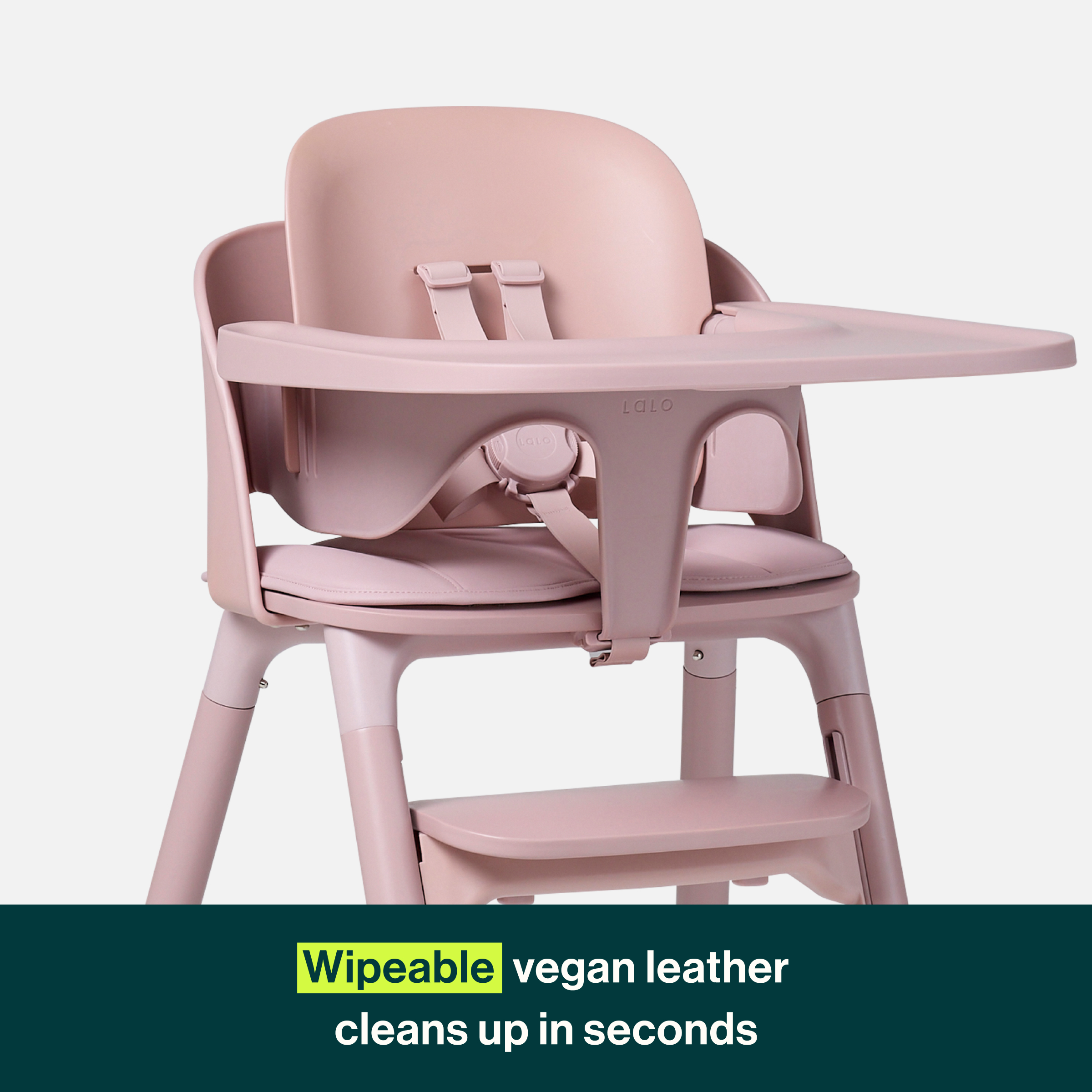 Lalo 7-in-1 High Chair Seat Cushion - Rose.