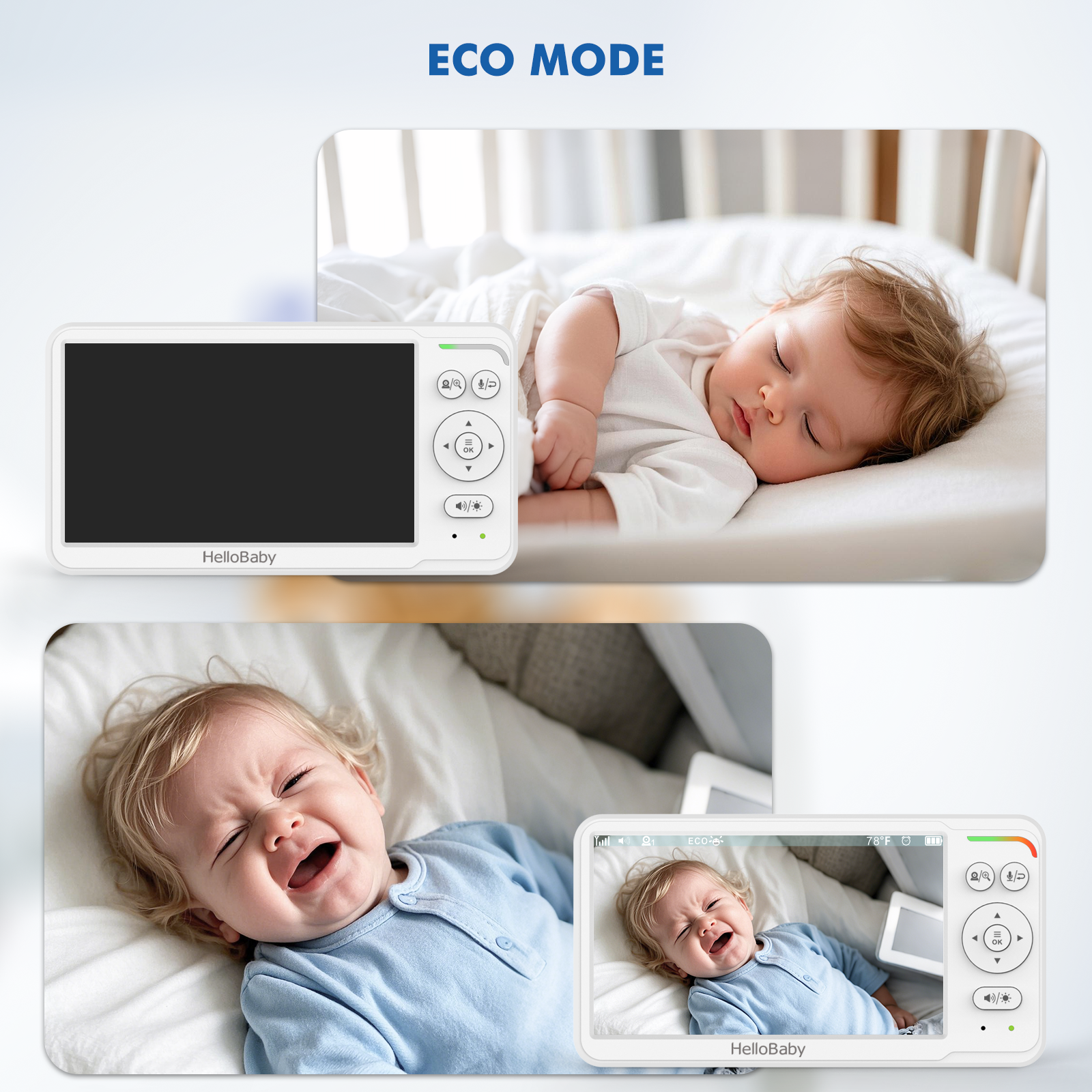 HelloBaby 6.0" Video Baby Monitor with Remote Pan and Tilt Function.