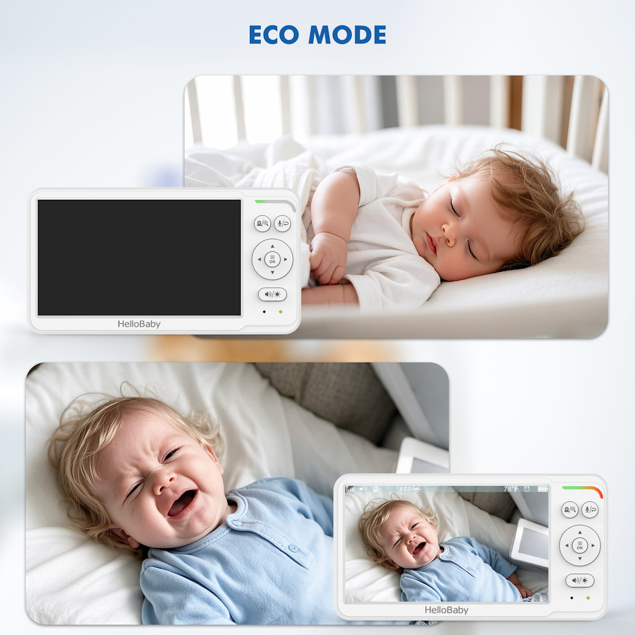 HelloBaby 6.0" Video Baby Monitor with Remote Pan and Tilt Function.