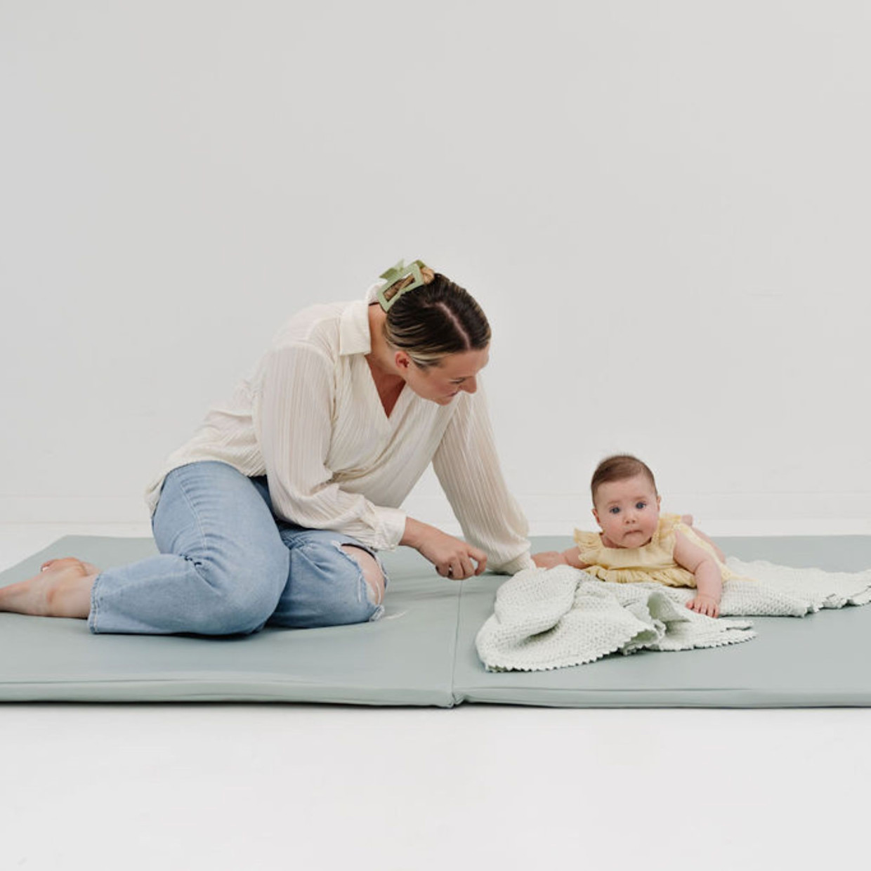 Toki Kids Standard Vegan Leather Play Mat - Sage.