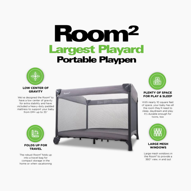 Joovy Room2 Portable Playard - Charcoal.
