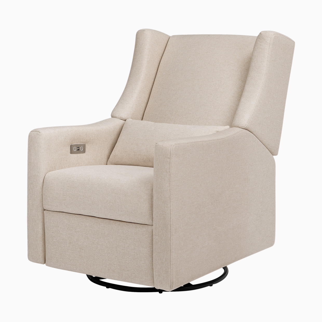 babyletto Kiwi Electronic Recliner and Swivel Glider - Performance Beach Eco Weave.