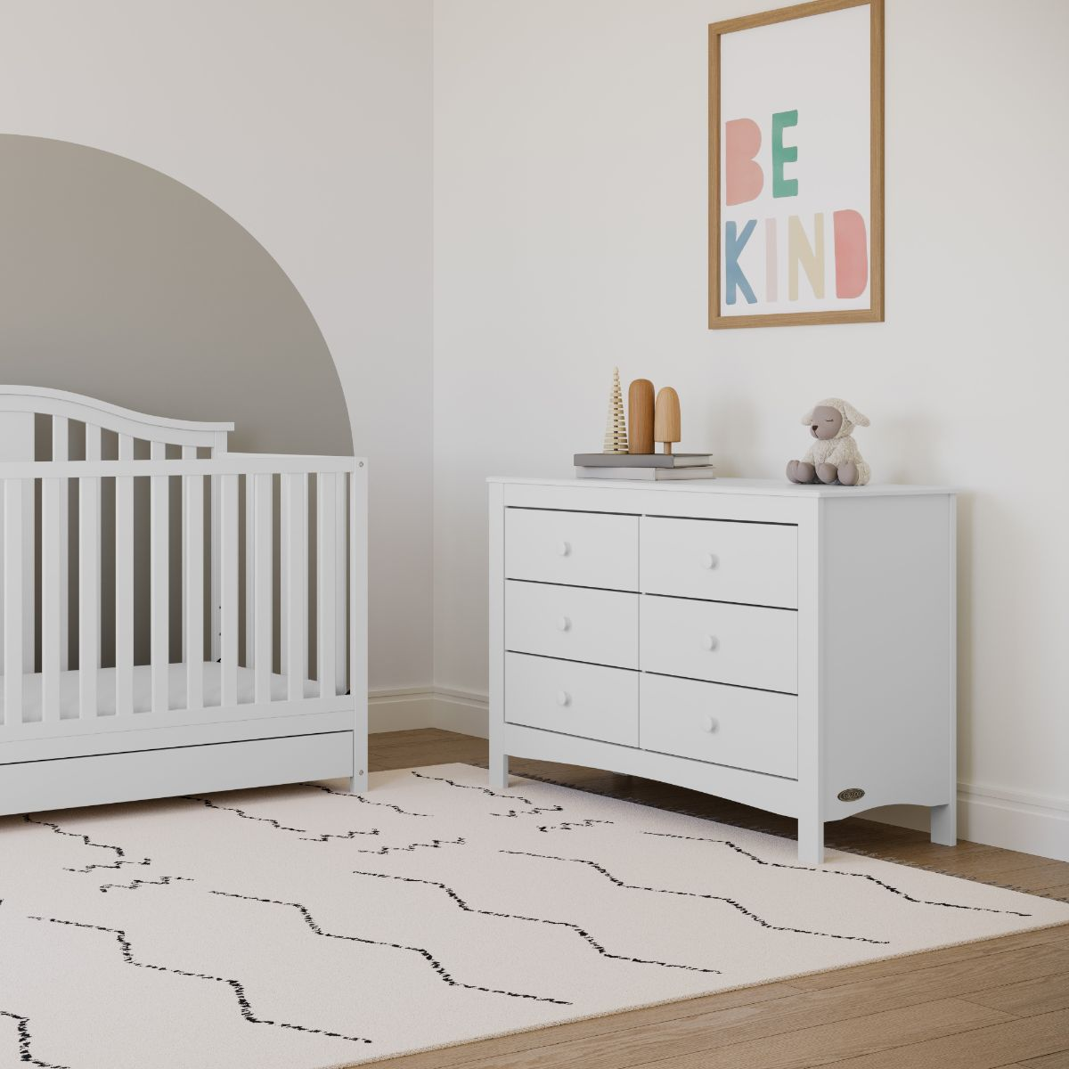 Graco Noah 6 Drawer Double Dresser - White.