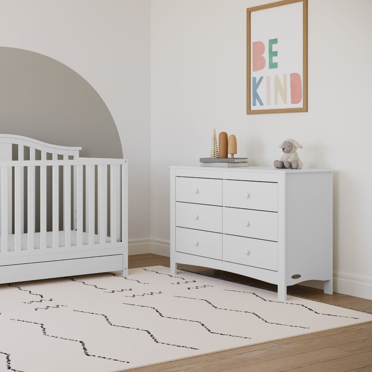 Graco Noah 6 Drawer Double Dresser - White.