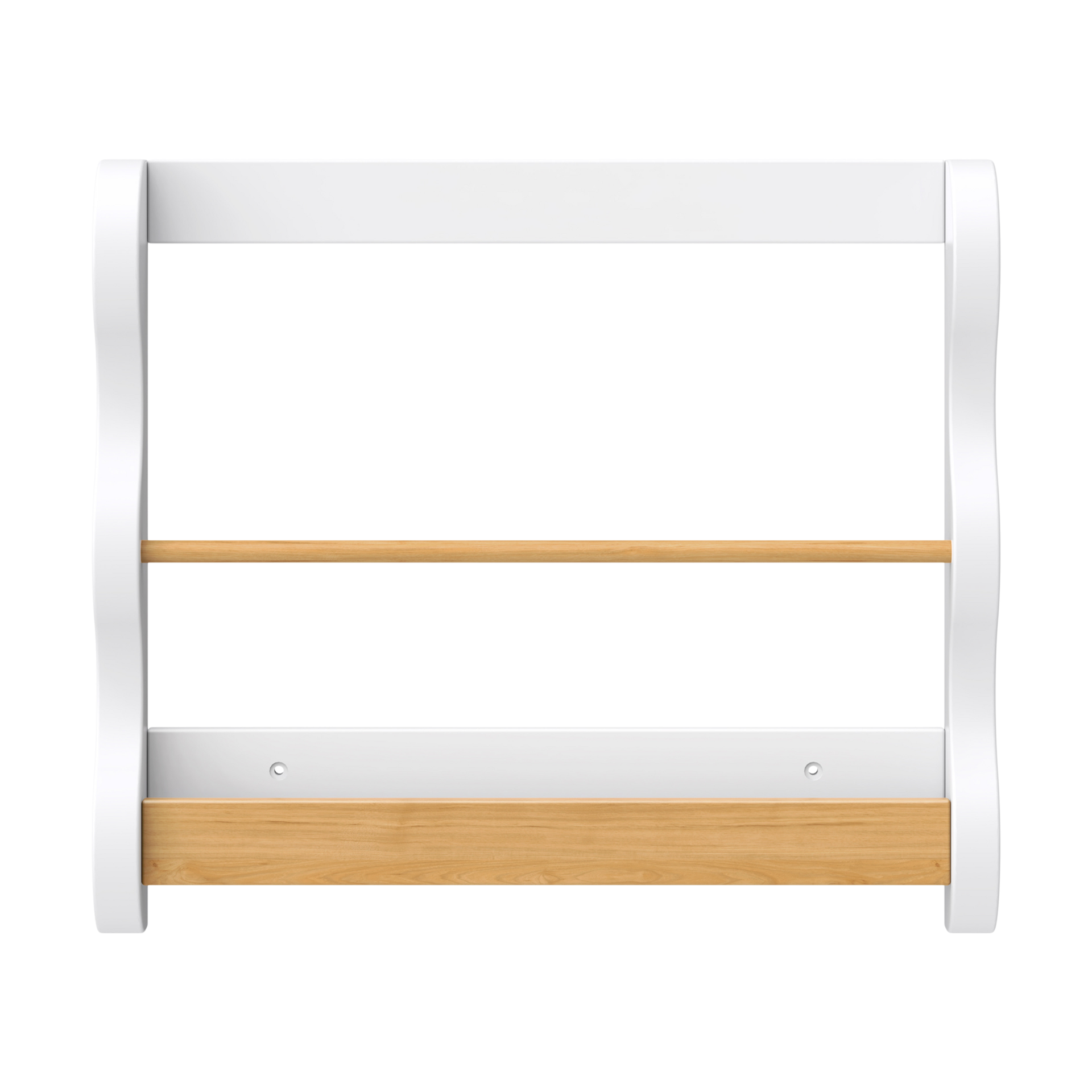 babyletto Lido Wave Book Rack - White/Honey.