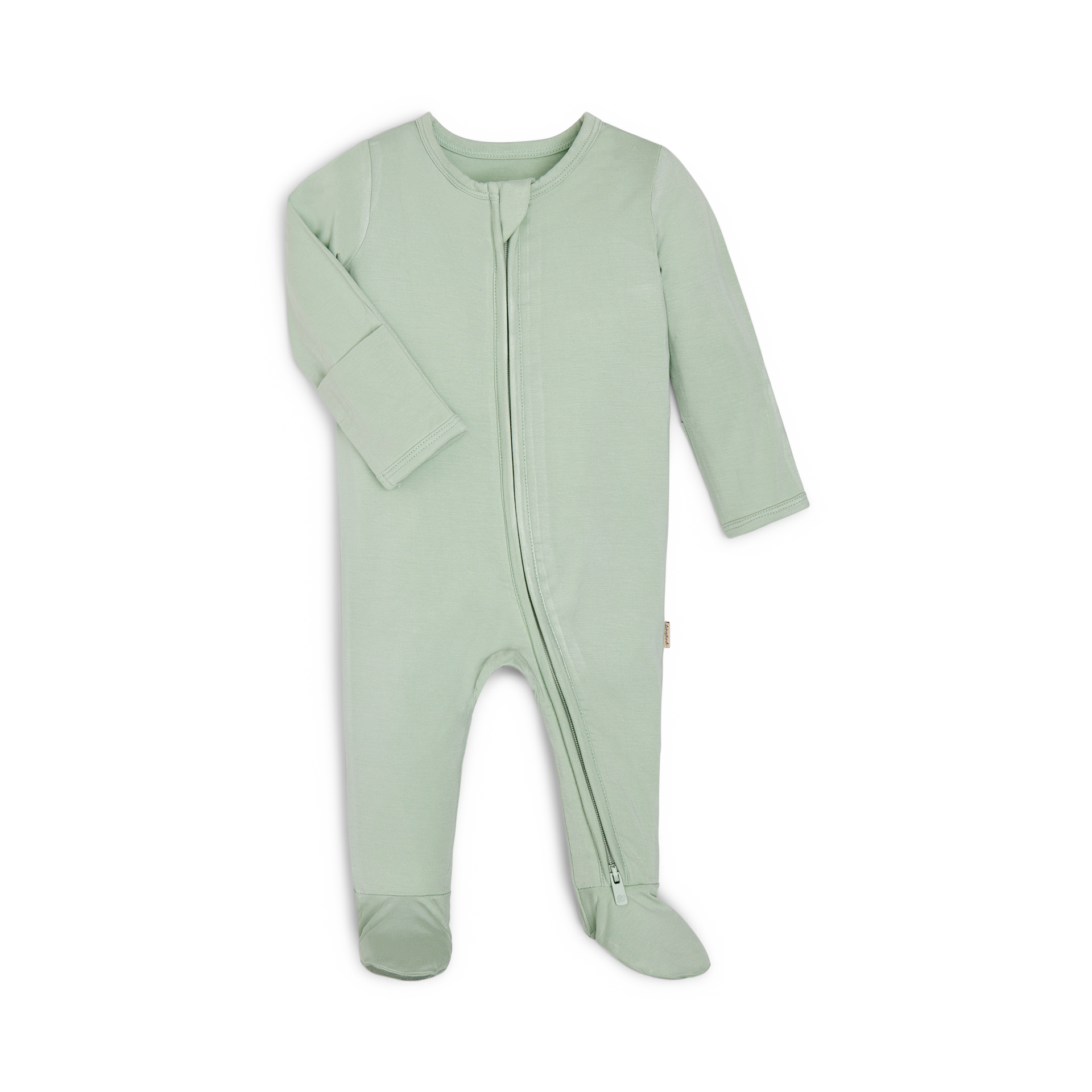 Tiny Kind Bamboo Viscose Solid Zipper Footie.