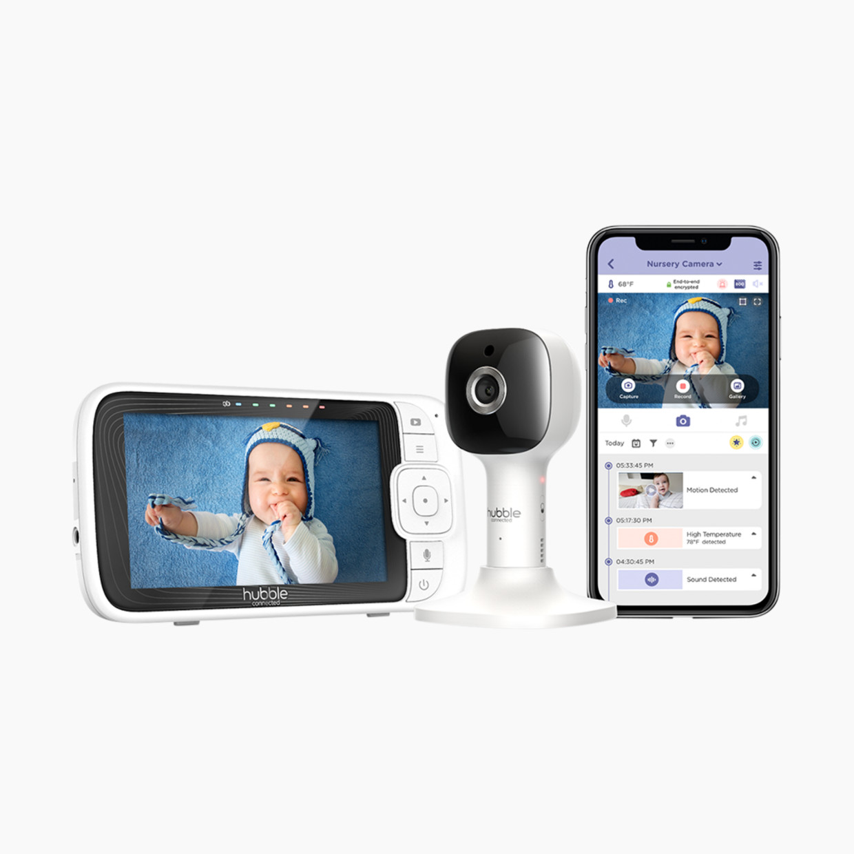 Hubble Connected Nursery Pal Cloud: 5" Smart HD Baby Monitor with Night Light - 1 Camera.