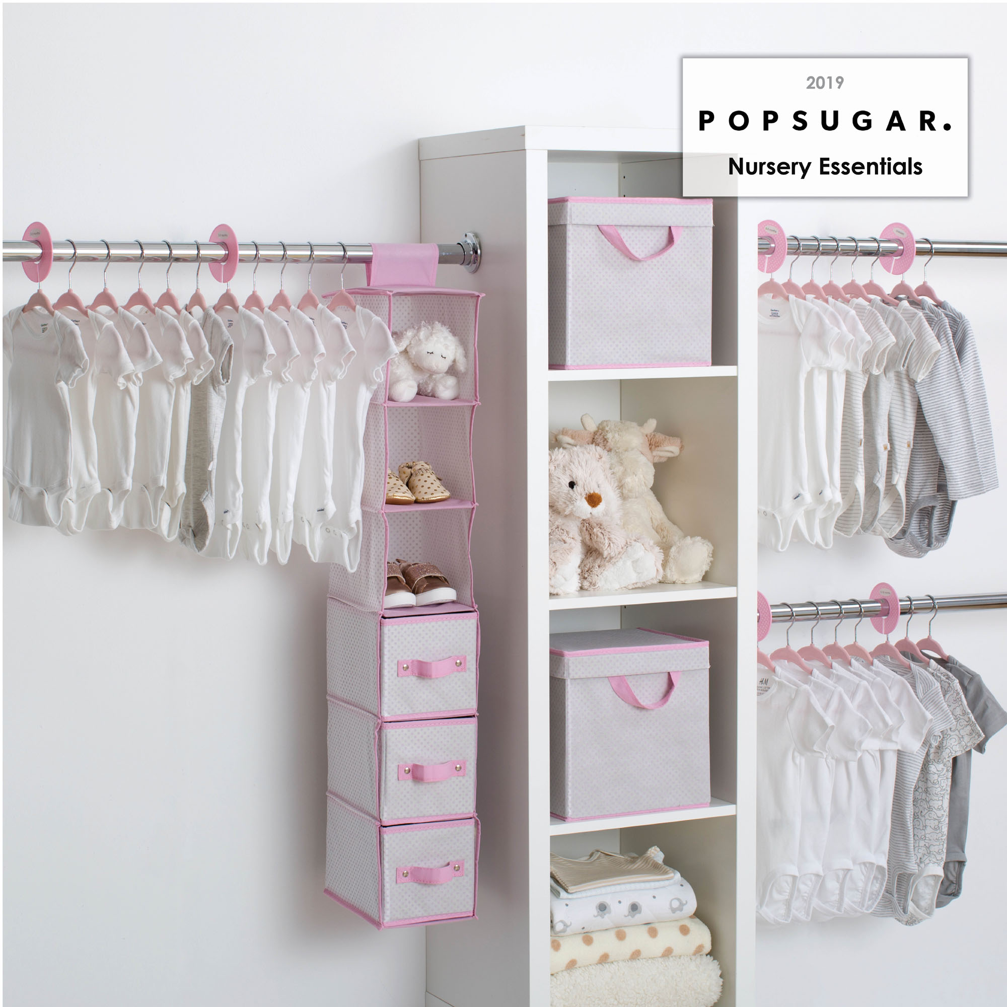 Delta Children 48-Piece Nursery Storage Set - Infinity Pink.