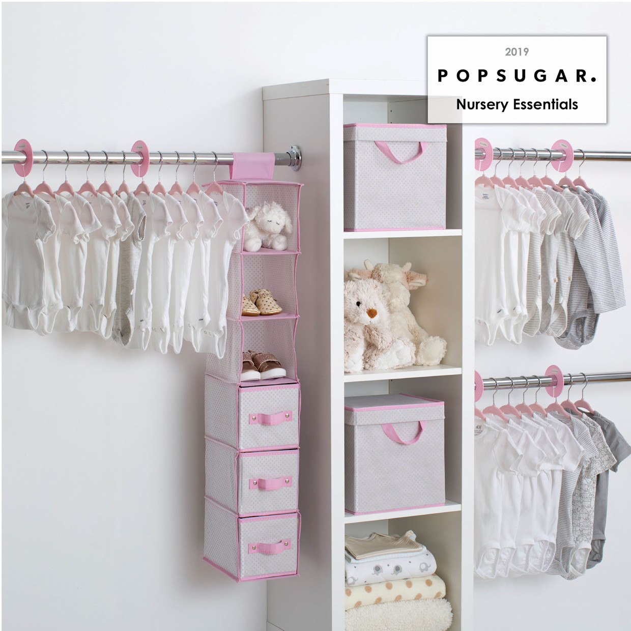 Delta Children 48-Piece Nursery Storage Set - Infinity Pink.