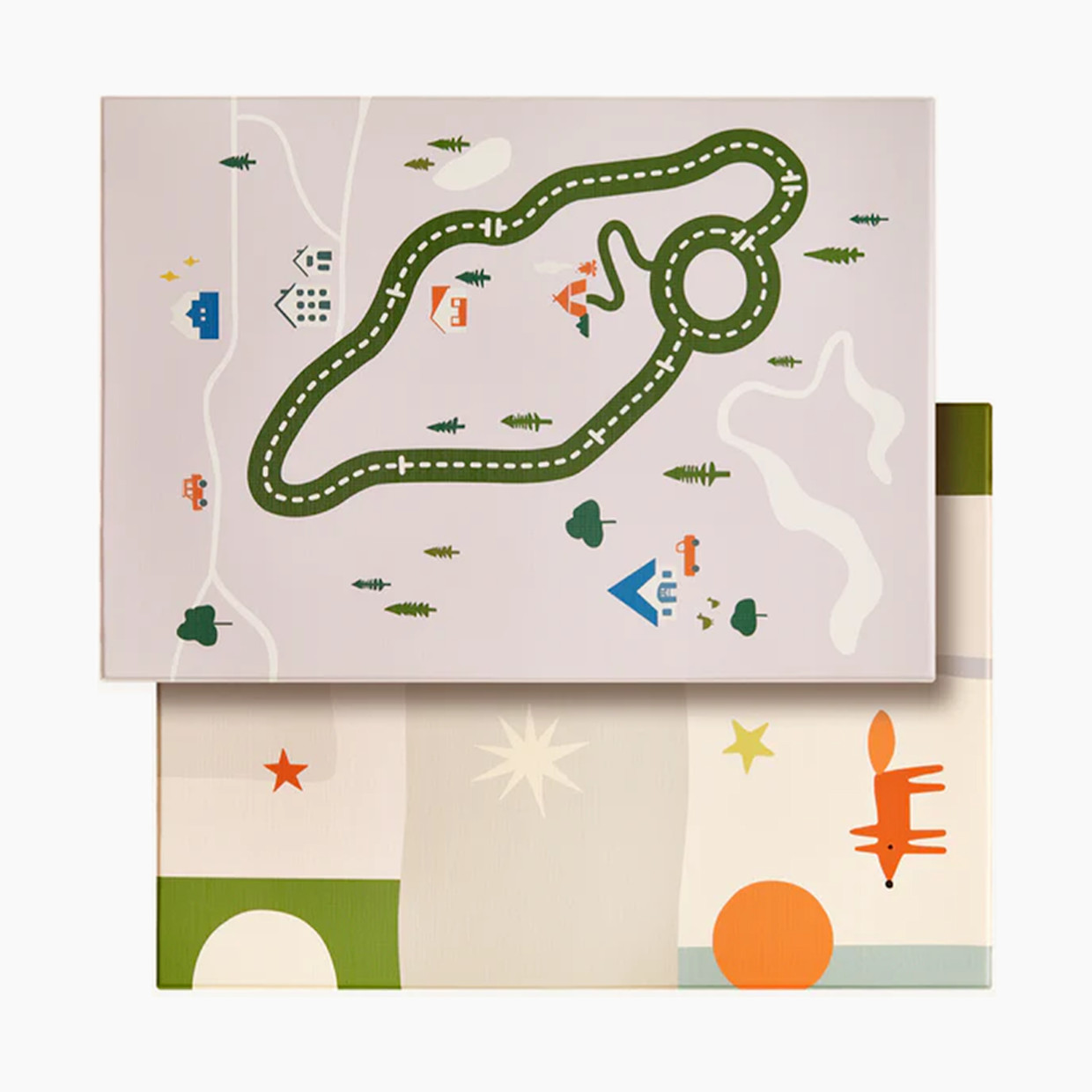 Tiny Land Double-Sided Baby Playmat - Forest Track Wonder.