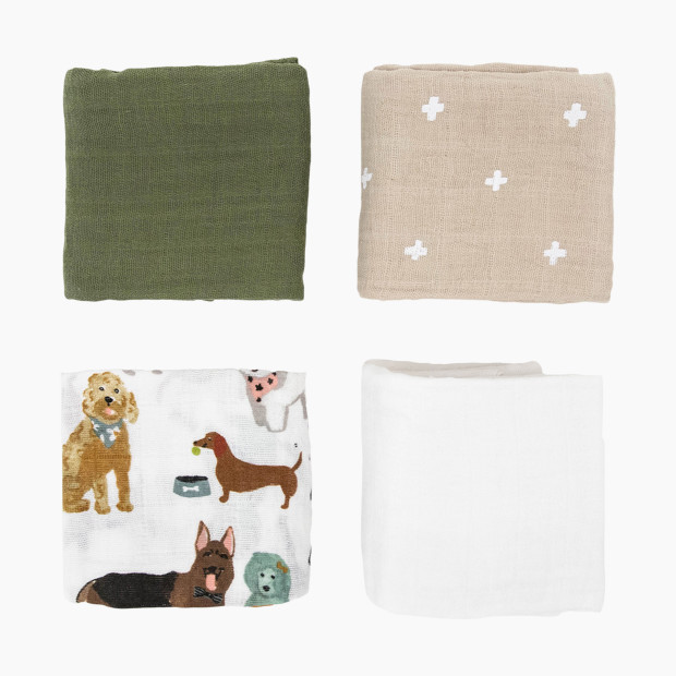 Little Unicorn Cotton Muslin All-Purpose Squares 4-Pack - Woof, 4.