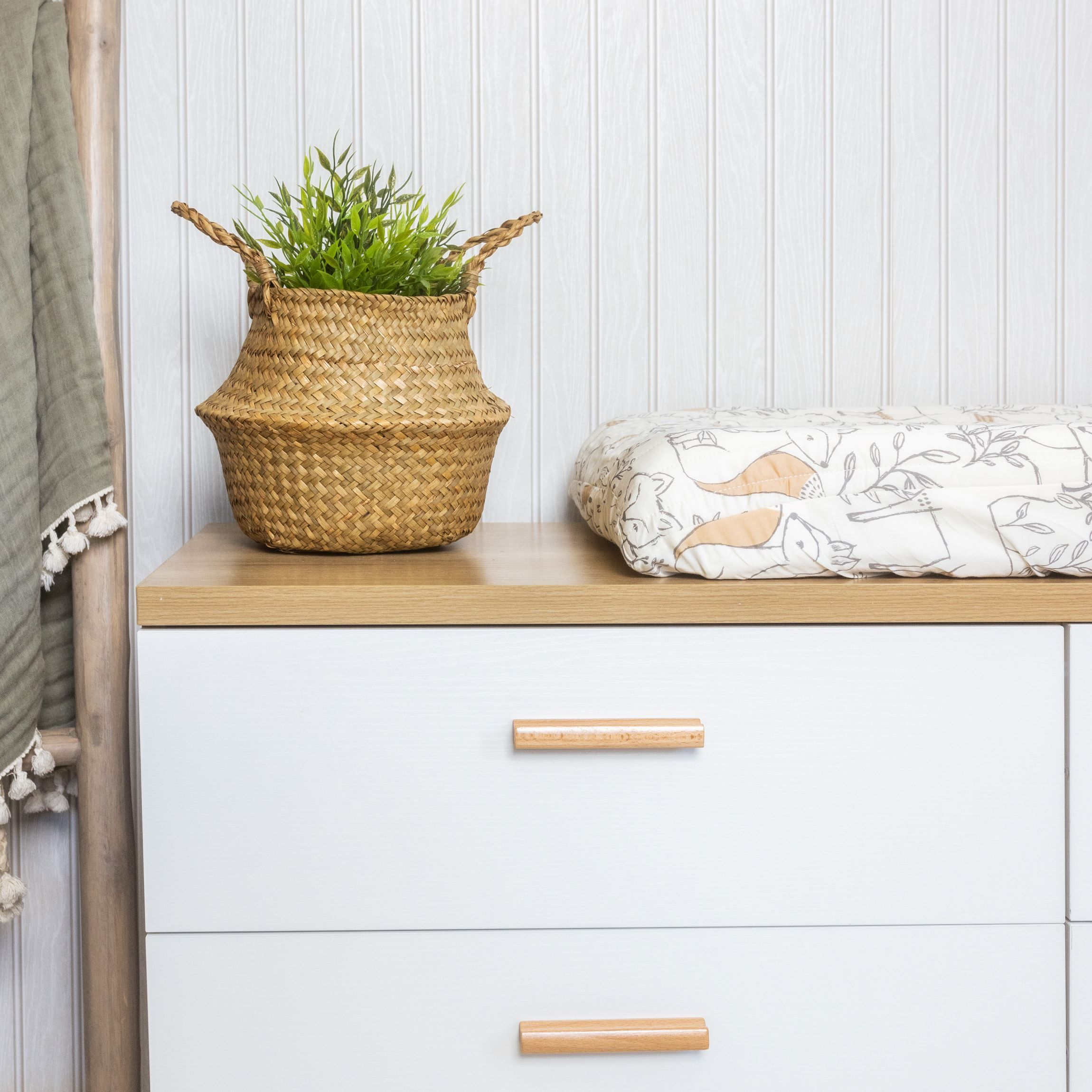 Crane Baby Cotton Quilted Change Pad Cover - Ezra Beige.