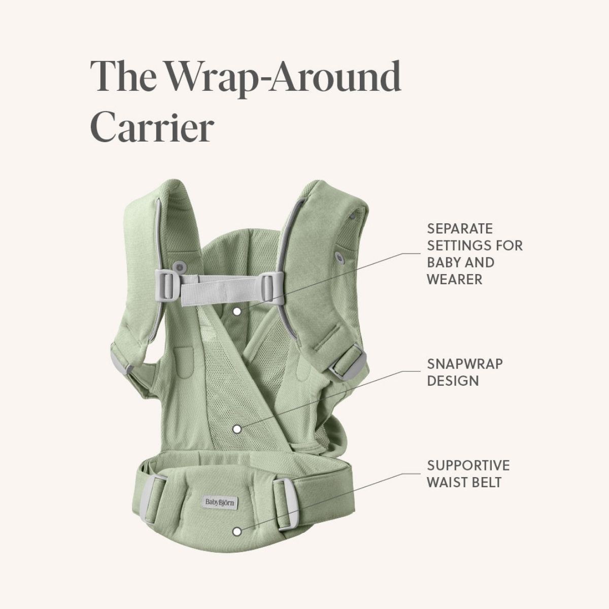 BabyBjörn Baby Carrier Hold - Light Green.