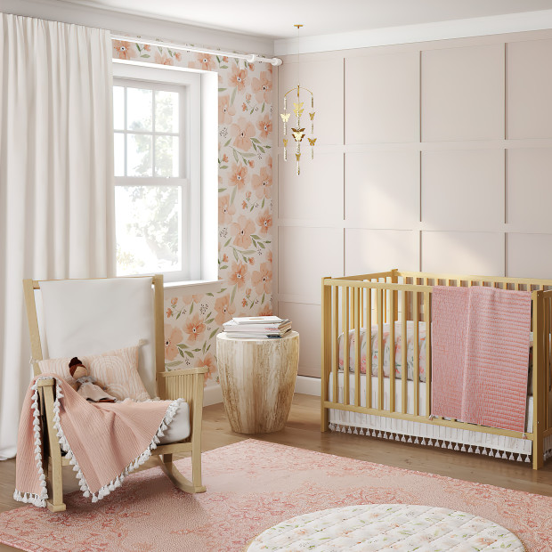 Crane Baby Parker Nursery and Decor Bundle - Pink/White.