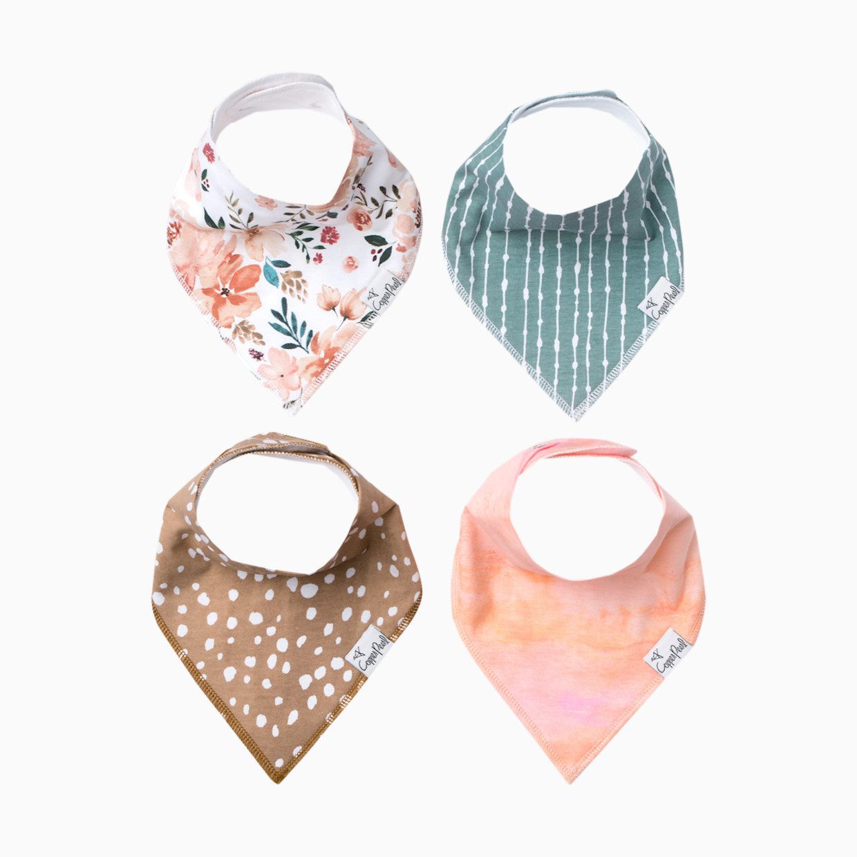 Copper Pearl Printed Bandana Bib Set (4-Pack) - Autumn.
