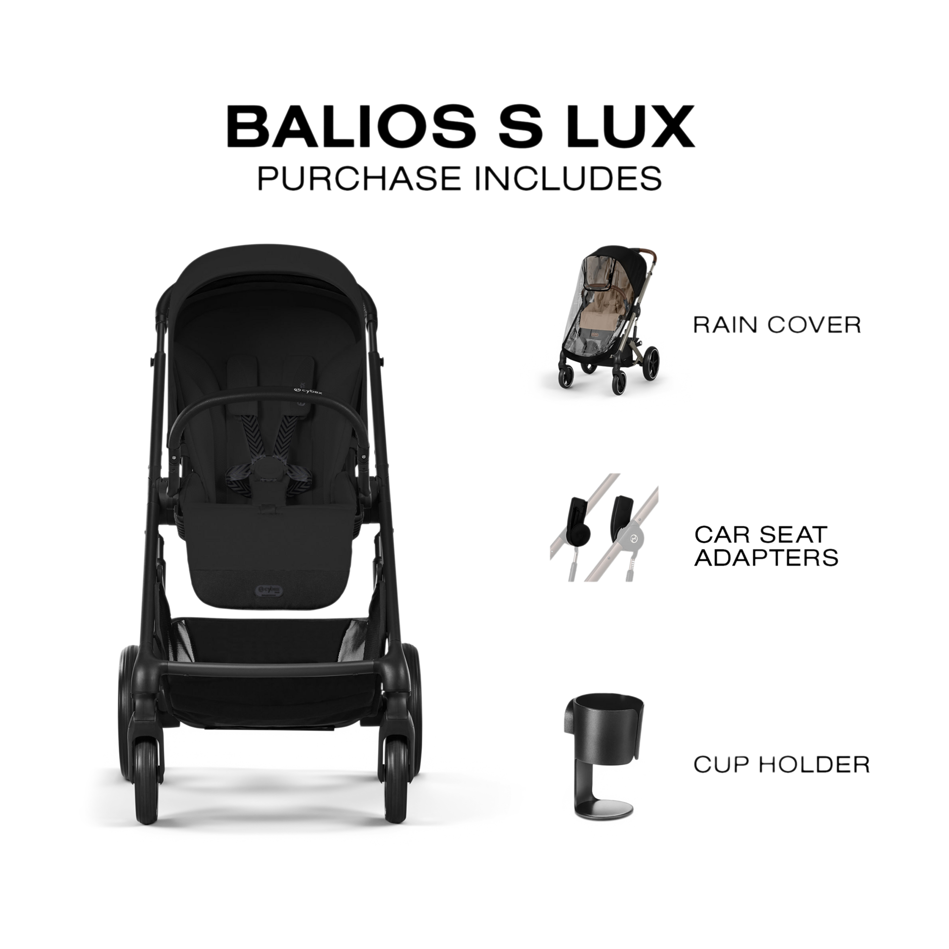 Cybex Balios S Lux Stroller - Moon Black.