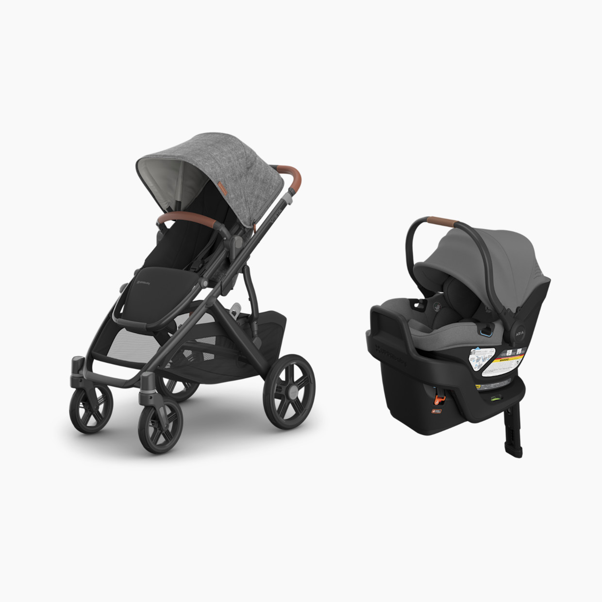 UPPAbaby Vista V3 Stroller & Aria V2 Lightweight Infant Car Seat Travel System - Greyson.