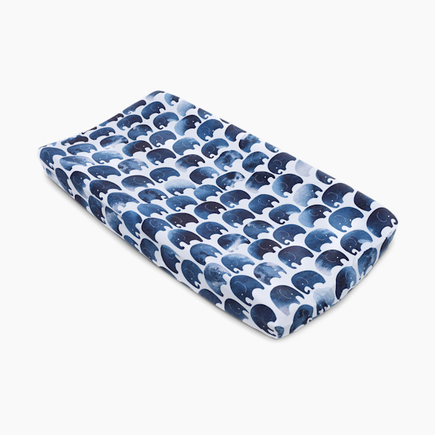 Oilo Studio Jersey Changing Pad Cover - Elefant Indigo.