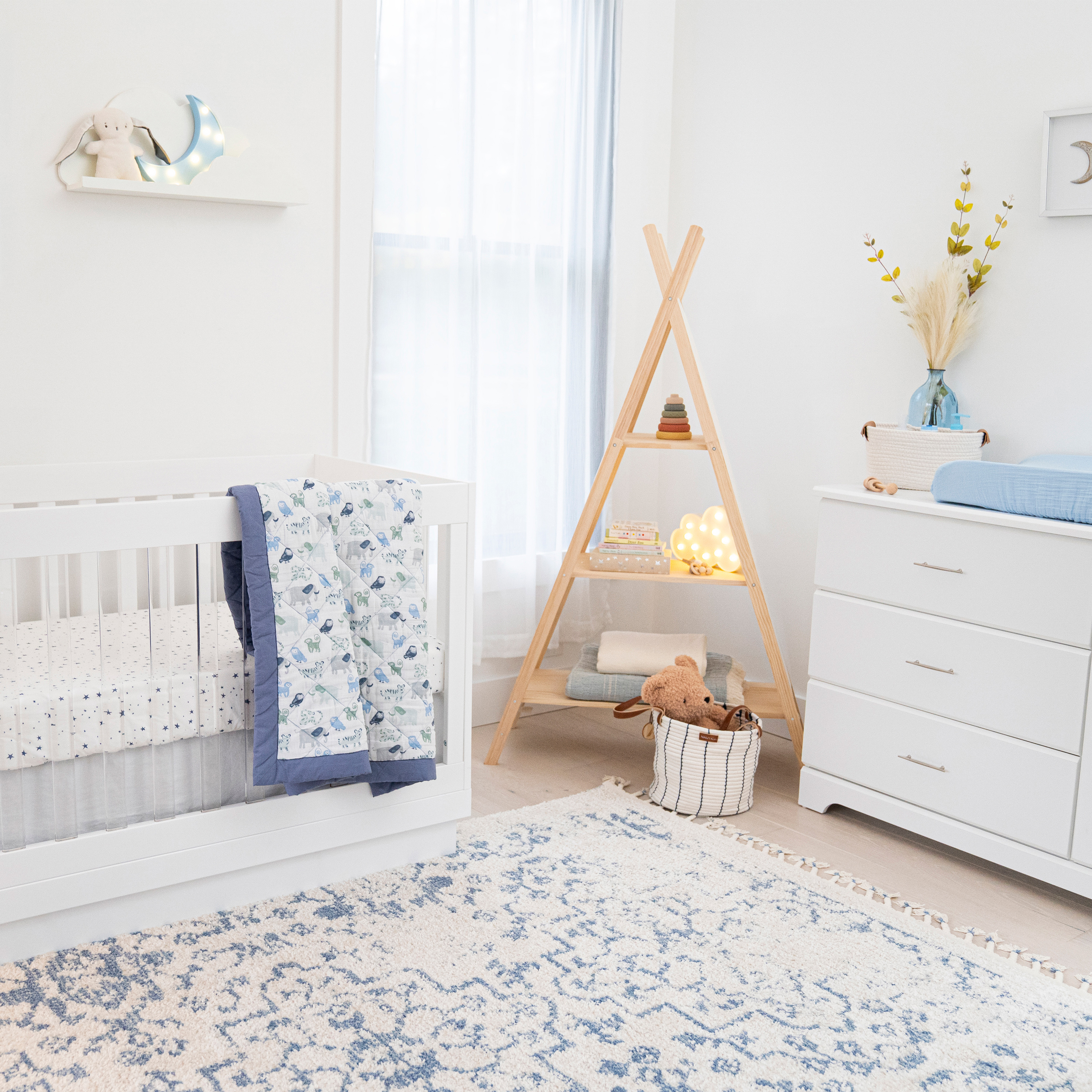 Aden + Anais Essentials Cotton Muslin Changing Pad Cover Blue