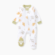 Burt's Bees Baby Boys' Organic Cotton Loose Fit Sleep and Play One-Piece Zip Front Footed Pajamas
