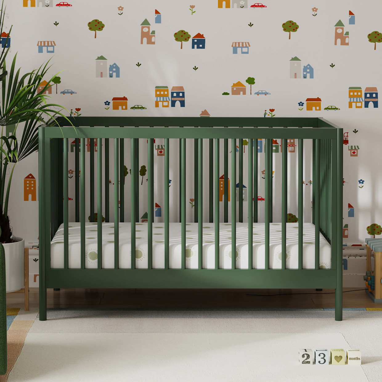 daVinci Birdie 3-in-1 Convertible Crib - Forest Green.