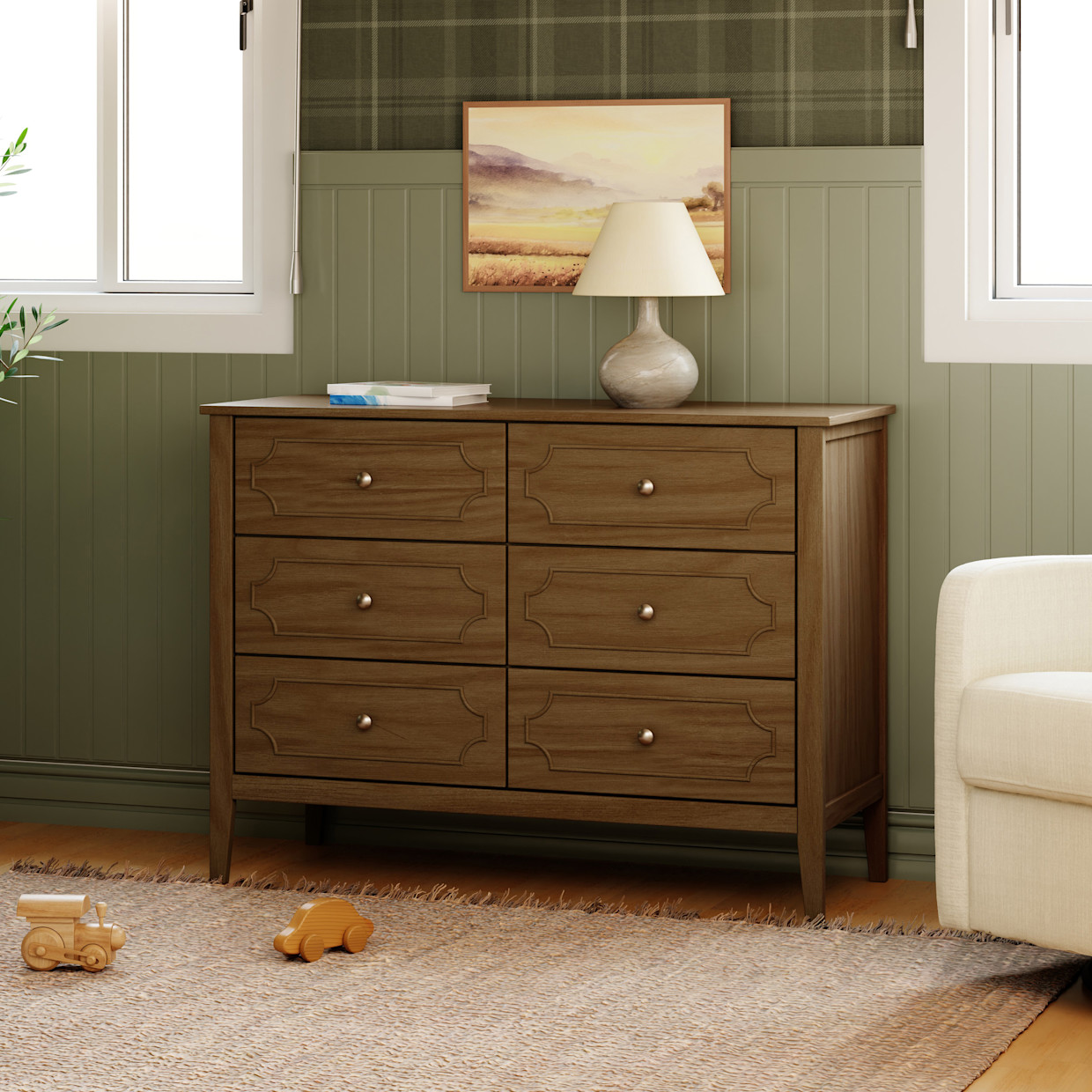 daVinci Chloe Regency 6-Drawer Dresser - Walnut.
