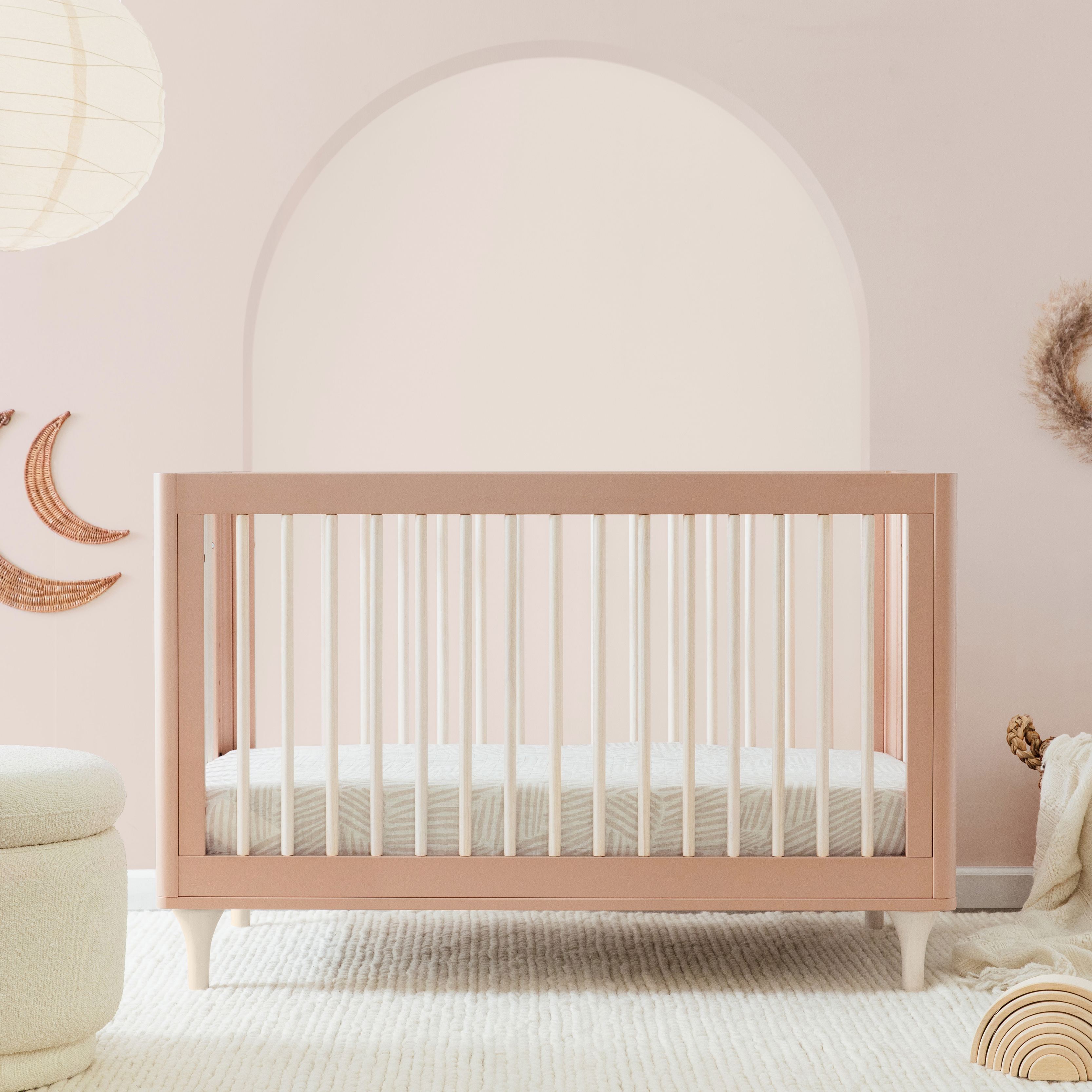 babyletto Lolly 3-in-1 Convertible Crib with Toddler Bed Conversion Kit - Canyon/Washed Natural.