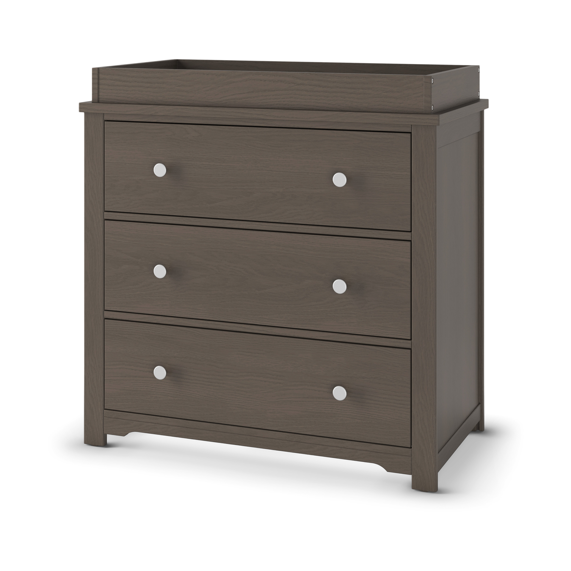 Child Craft Harmony 3-Drawer Dresser with Changing Table Topper - Dapper Grey.