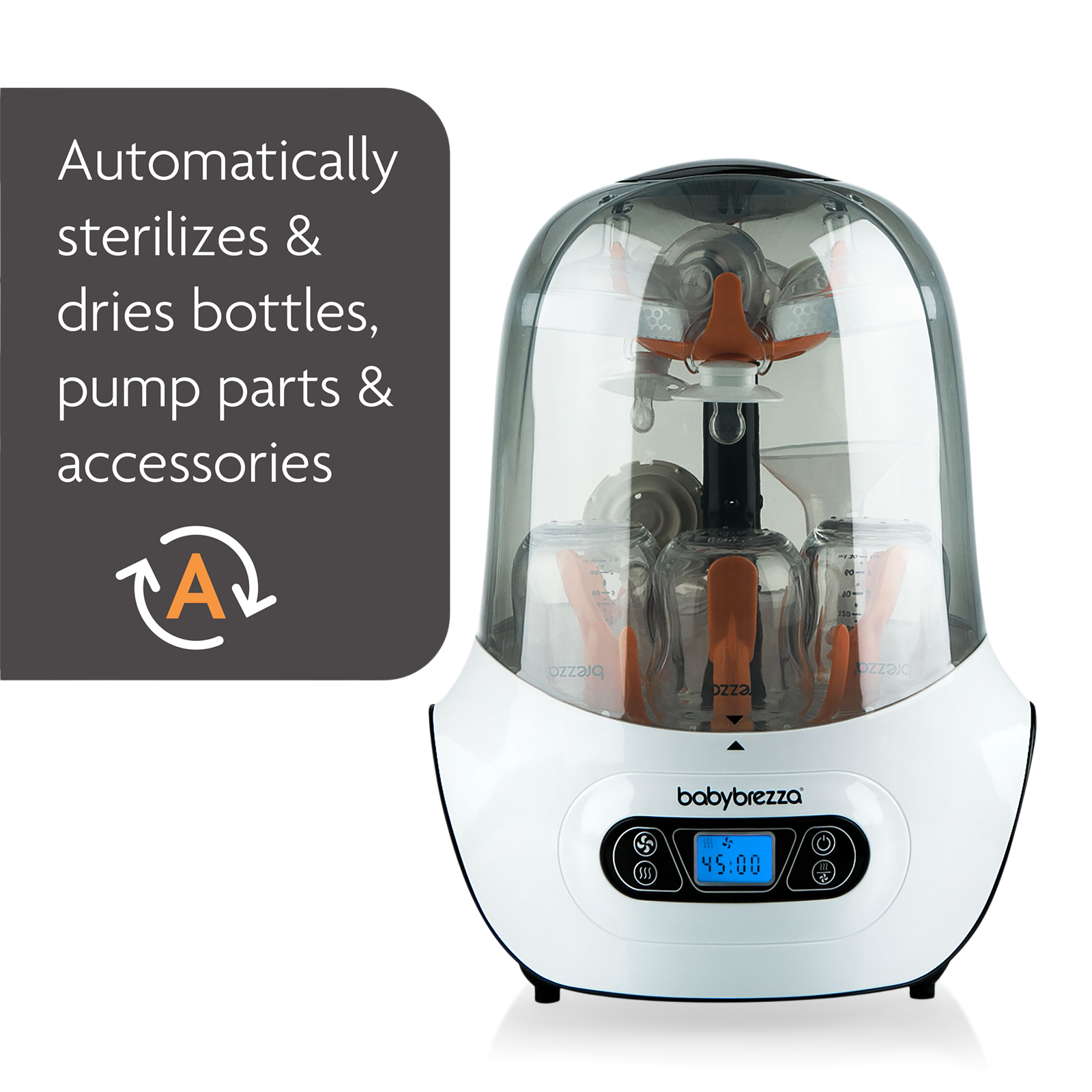 Baby Brezza One Step Sterilizer Dryer - White On Black | Babylist Shop