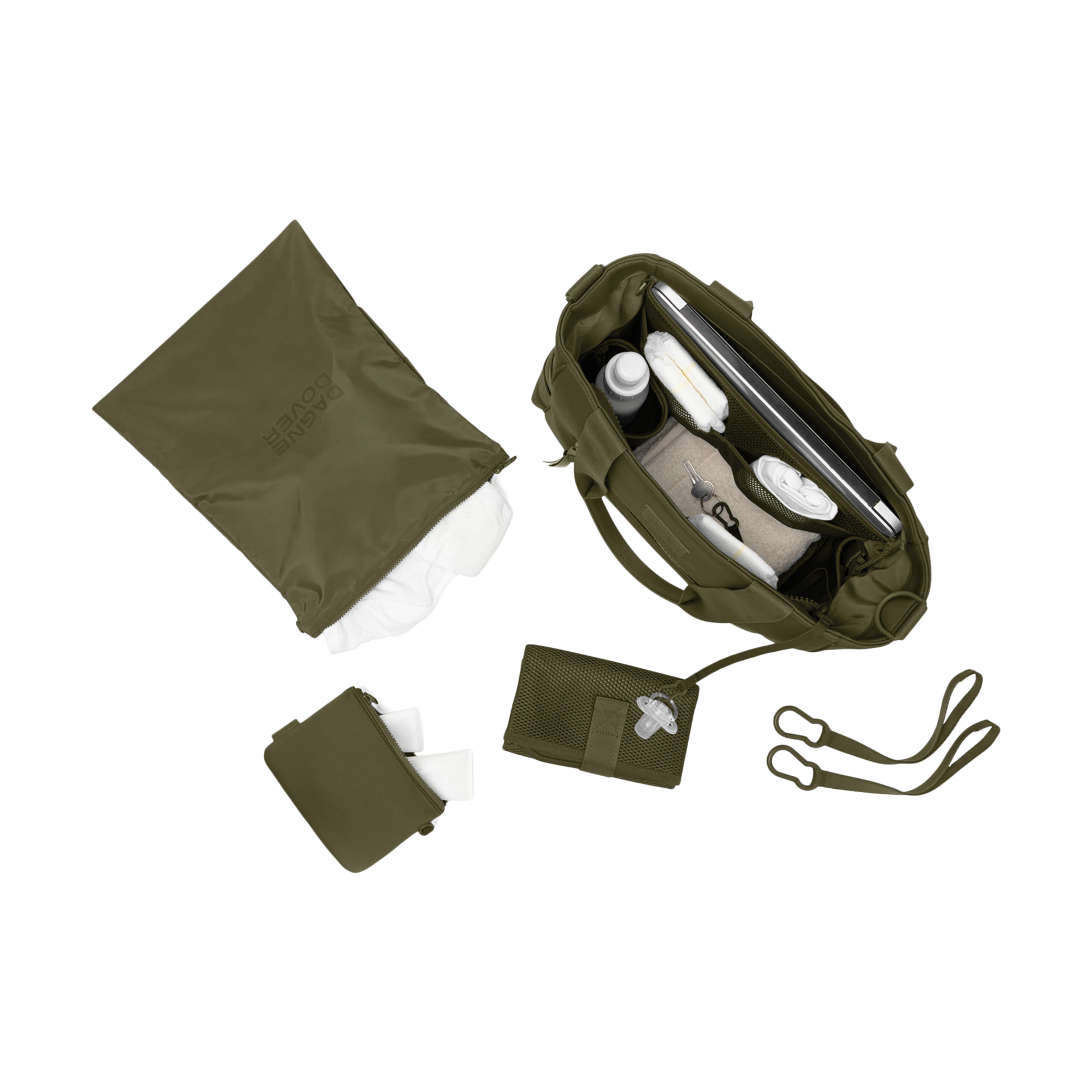 Dagne Dover Wade Diaper Tote - Dark Moss.