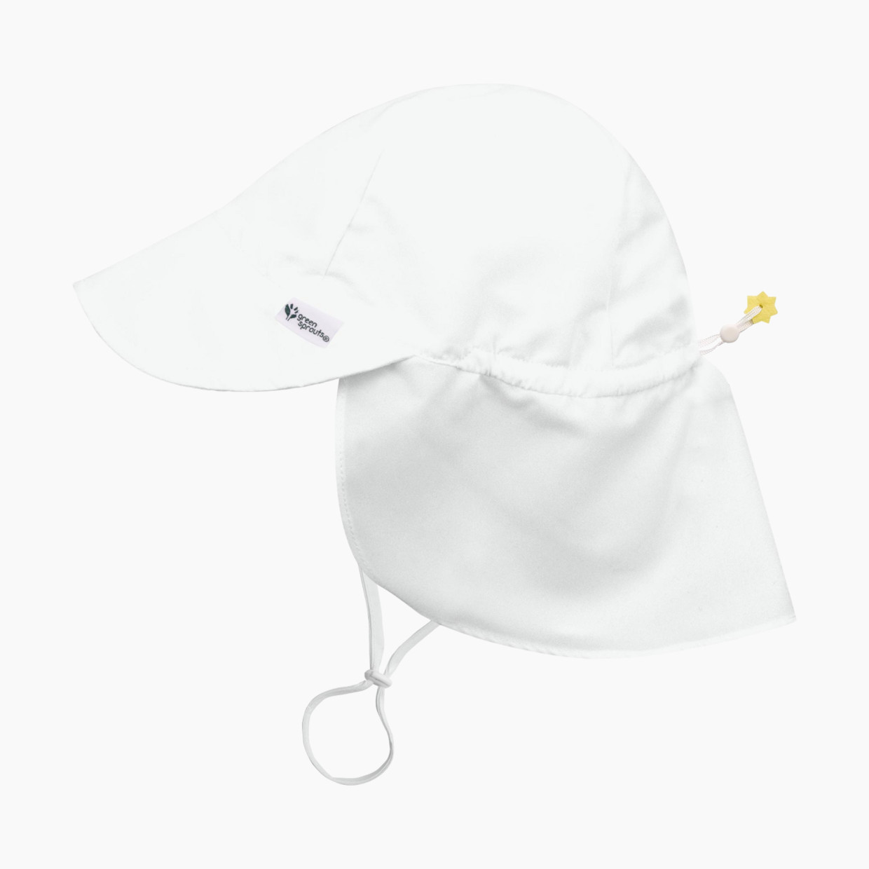 GREEN SPROUTS UPF50 Eco Flap Hat - White, 0-6 Months.