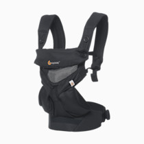 Ergobaby 360 All-Position Baby Carrier with Lumbar Support (12lbs - 45lbs) - Premium Cotton Toddler Carrier - Soft Air Mesh Fabric - Carbon Grey
