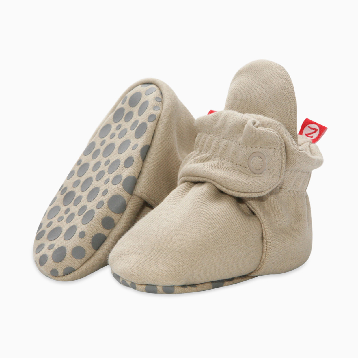 Zutano Organic Cotton Booties - Khaki, 3-6 M.