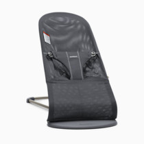 BabyBjörn Bouncer Bliss, Anthracite, Mesh | 2-in-1 Adjustable Baby Bouncer Seat and Toddler Chair, Newborn to Toddler (8-29 lbs), 4 positions, Lightweight & Portable
